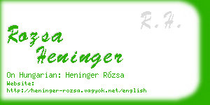 rozsa heninger business card